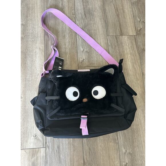 Sanrio Chococat Black Fuzzy Messenger Bag NWT - Picture 5 of 13
